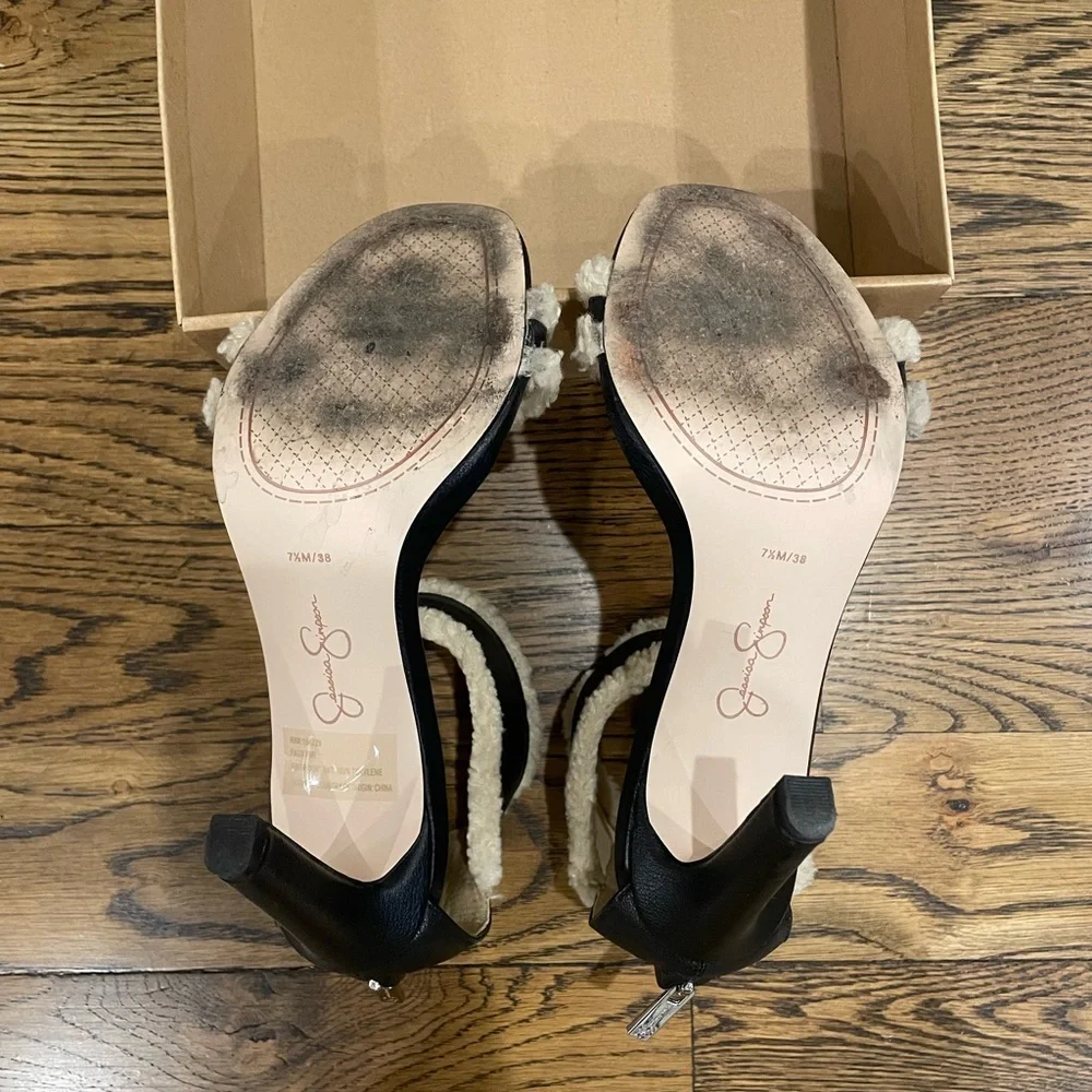 Jessica Simpson Cylia faux shearling cuff sandals - Picture 6 of 10